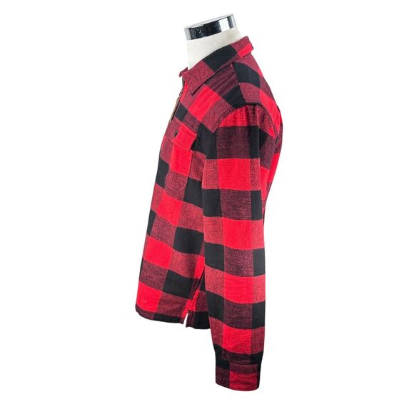 LL Bean Signature Chamois Flannel Shirt Womens Medium Pullover Red Buffalo Check - Picture 3 of 10